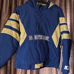 Notre dame starter jacket size large runs small